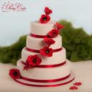 wedding cake with poppies