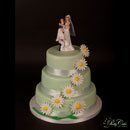 gâteau de mariage avec gerbera