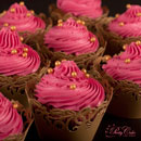 cupcakes roses avec perles dorées