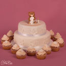 White cake for baby shower